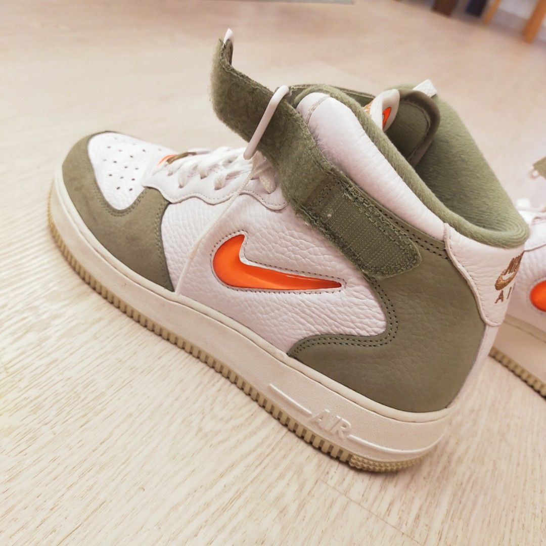 Nike Air Force 1 Mid QS Olive Green Total Orange Men s Fashion