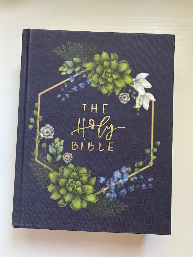 NIV Artisan Collection Bible, Cloth Over Board, Navy Succulents, Red ...