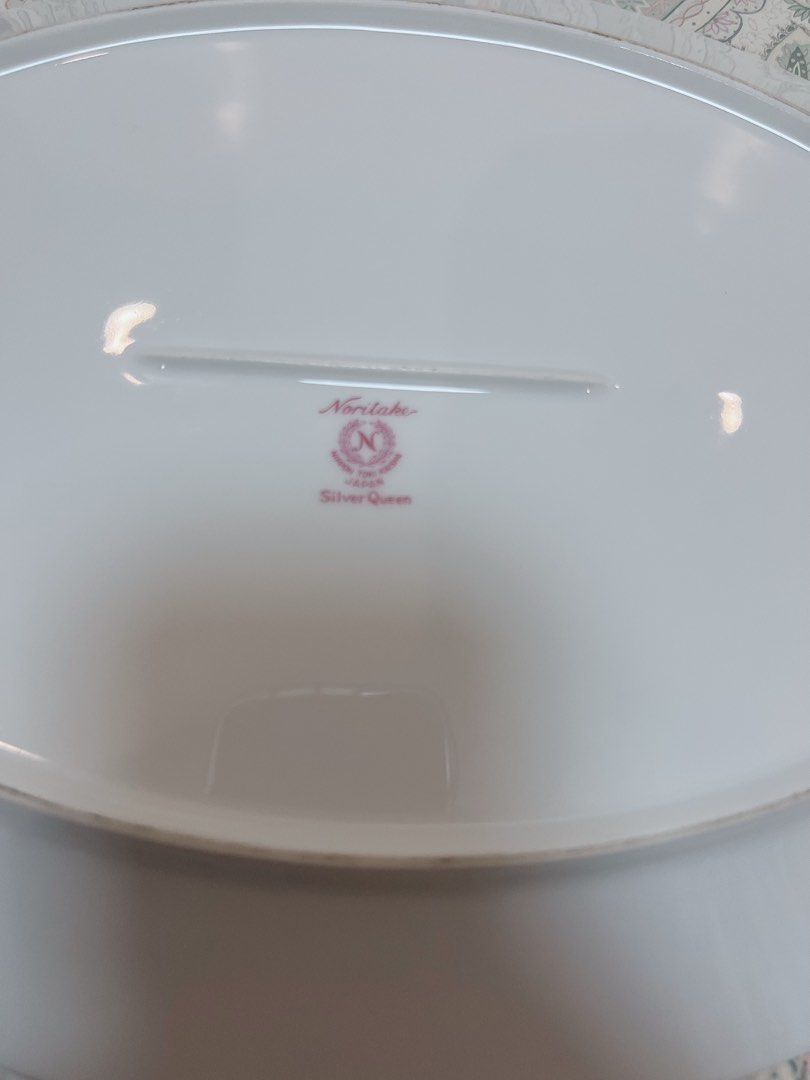 Noritake “silver queen” serving platter (Category: Dinnerware & Cutlery) located in Silay City. Submitted by royal_salisbury.0215 (Listing ID 1236341821, Image 3). Description: 🌼🌼🌼 Noritake “Silver Queen” serving platter 🌺 2 pcs available / ₱1,200 each. With minimal scratches as they don’t come in a box Please send us a message for further inquiries. Thank you! 😊 .