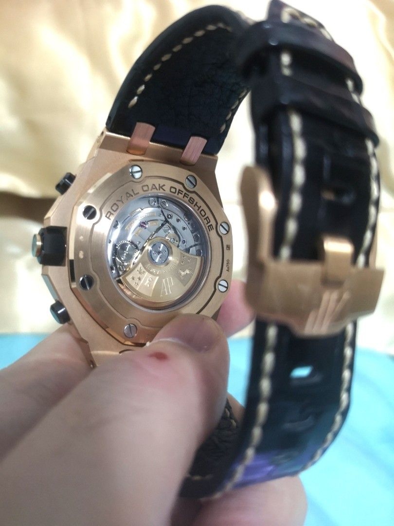 💯 Legit Authentic Audemars Piguet 42mm Rose Gold Royal Oak Offshore Self Winding Chronograph Watch- Original Leather Strap - Watch Fully RX8 Sticker Ref : 26470OR.OO.A002CR.02 - FULL SET WITH BOX + CARD - AP Rare gem like Rolex (Category: Watches) located in Singapore. Submitted by dswag (Listing ID 1236311980, Image 3). Description: ‼️LOW BALLERS & DEALERS ‼️DONT WASTE EVERYONE'S TIME 🙏🙏 SERIOUS AND GENUINE BUYERS ONLY ❗❗NOT IN A RUSH SALE ❗❗