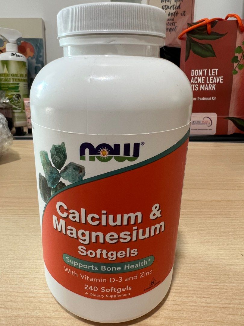 Now Calcium & Magnesium Softgels 240, Health & Nutrition, Health ...