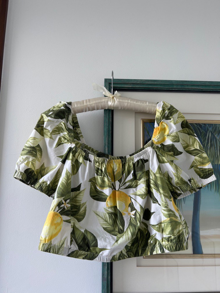 Off Shoulder Lemon Top H M like Zara Mango Women s Fashion Tops