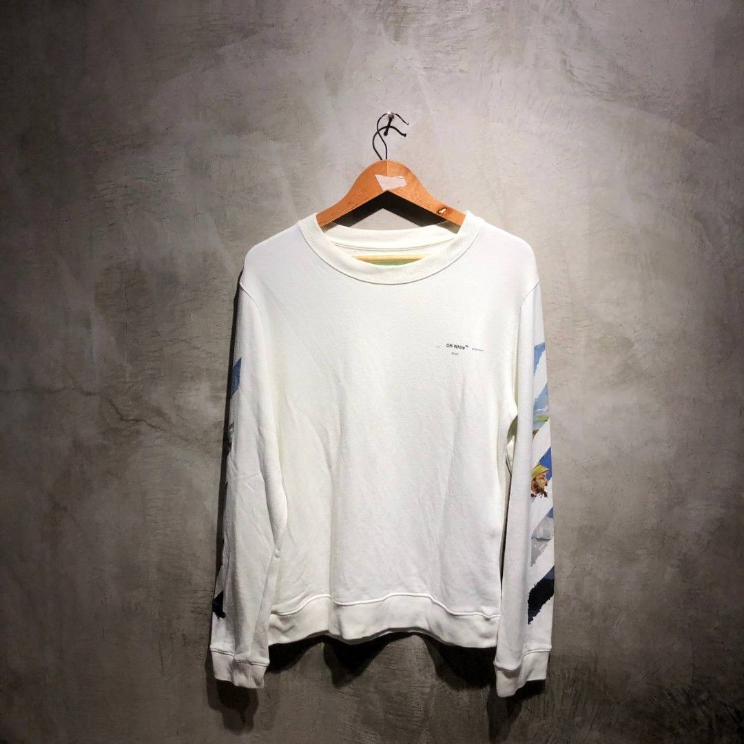 Off white oil painting crewneck store