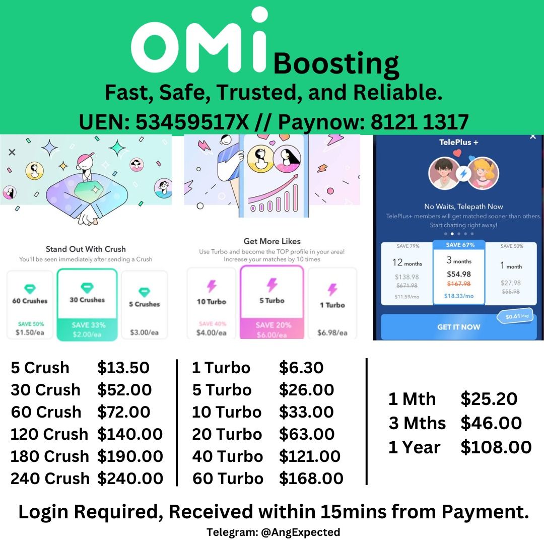 [OMI Boosting] OMI Crush, Turbo and Telepath+, Hobbies & Toys, Toys ...