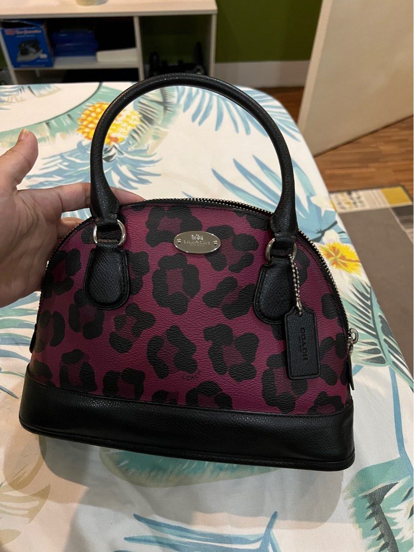 COACH mini sierra satchel in signature canvas with animal print !!!