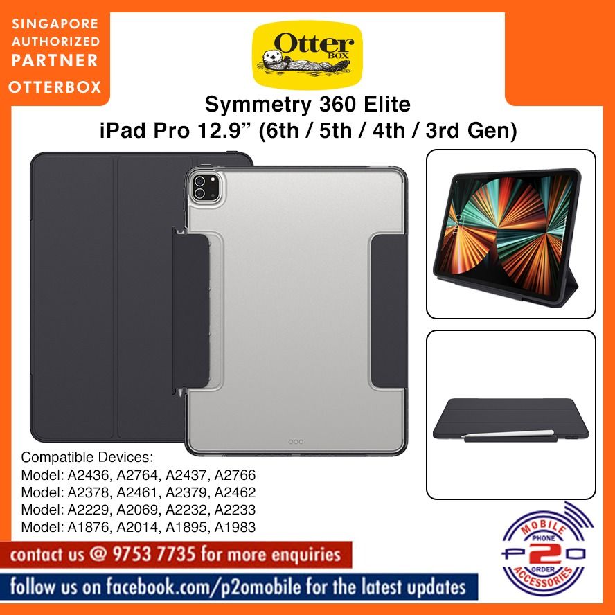OtterBox Symmetry Series 360 Elite Case for iPad Pro 12.9-inch (6th  generation) - Gray