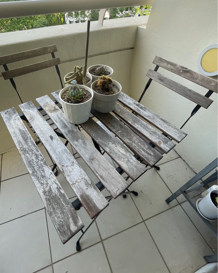 Outdoor table and 2 chairs ikea, Furniture & Home Living, Outdoor