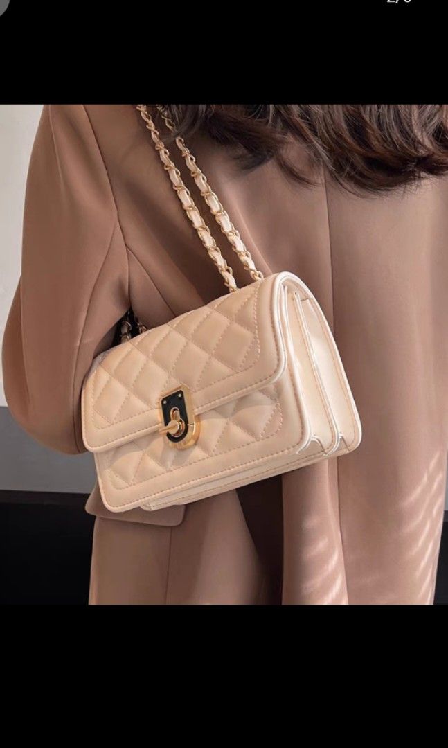 Pearl white light beige sling bag from taobao cheap cheap not