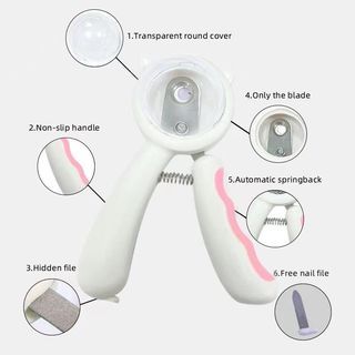￼Pet nail clipper for cats and dogs with file effective anti-splash nail cutter