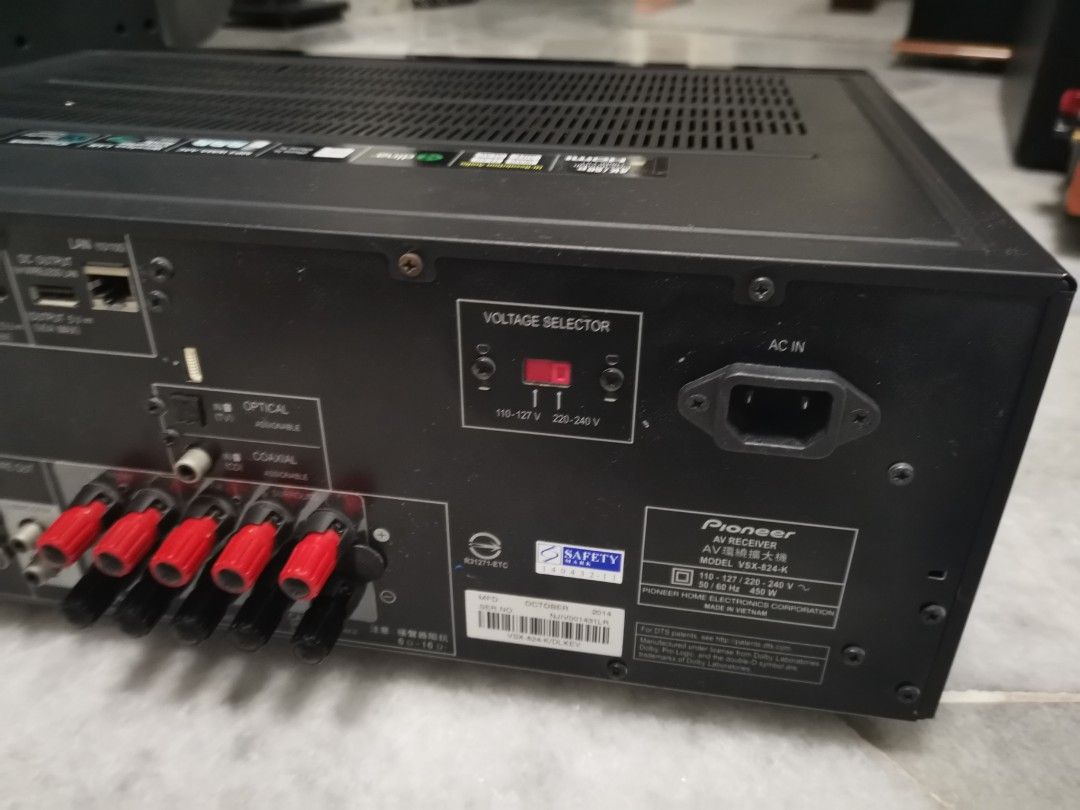 Pioneer 5.2 AV Receiver VSX824, Audio, Soundbars, Speakers