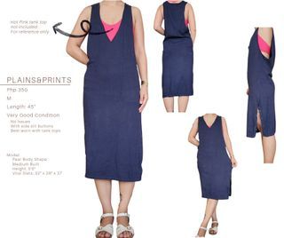 Plains and Prints Navy Blue Dress