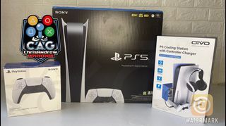 PS5 DIGITAL EDITION WITH GAMES AND COOLING STAND