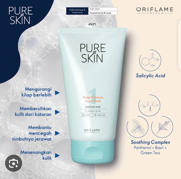 Pure skin acne prone salicylic acid face wash berjerawat oily berminyak