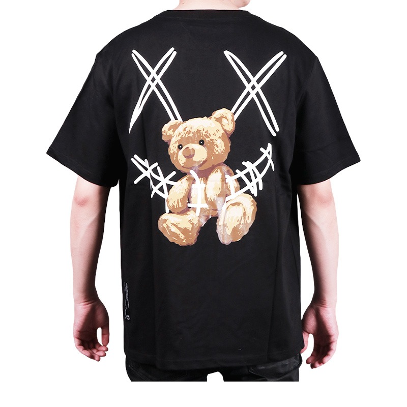 Ricky Is Clown Teddy Bear Smiley Tee Black, Men's Fashion, Tops & Sets, Tshirts & Polo Shirts on