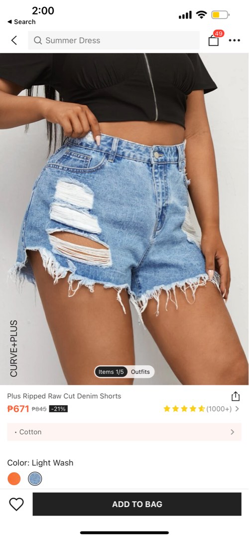 Ripped Raw Cut Denim Shorts