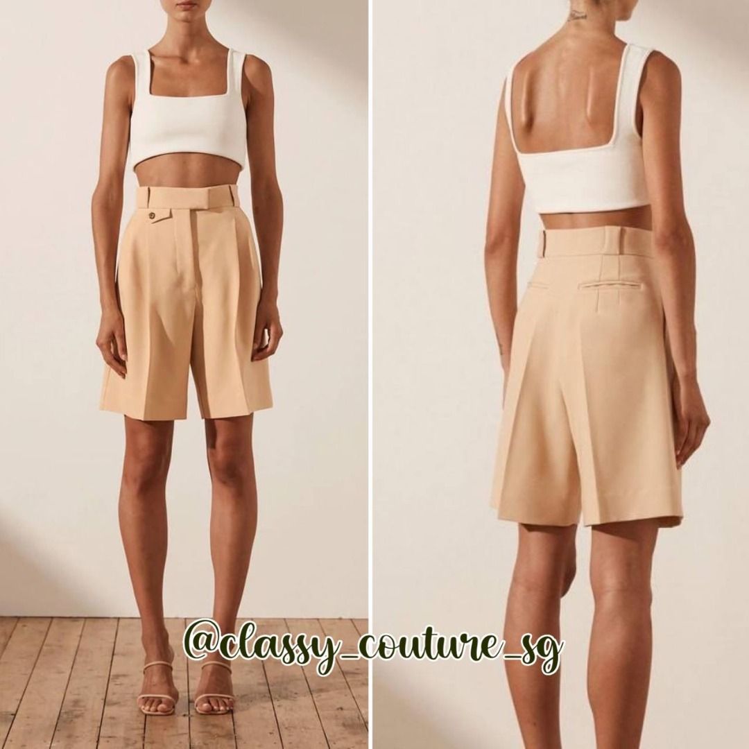 Shona Joy Ivy High Waist Shorts in Black Peanut Butter, Women's Fashion, Bottoms, Shorts on