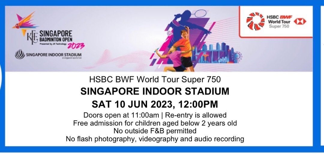 Singapore Badminton Open 2023, Tickets & Vouchers, Event Tickets on