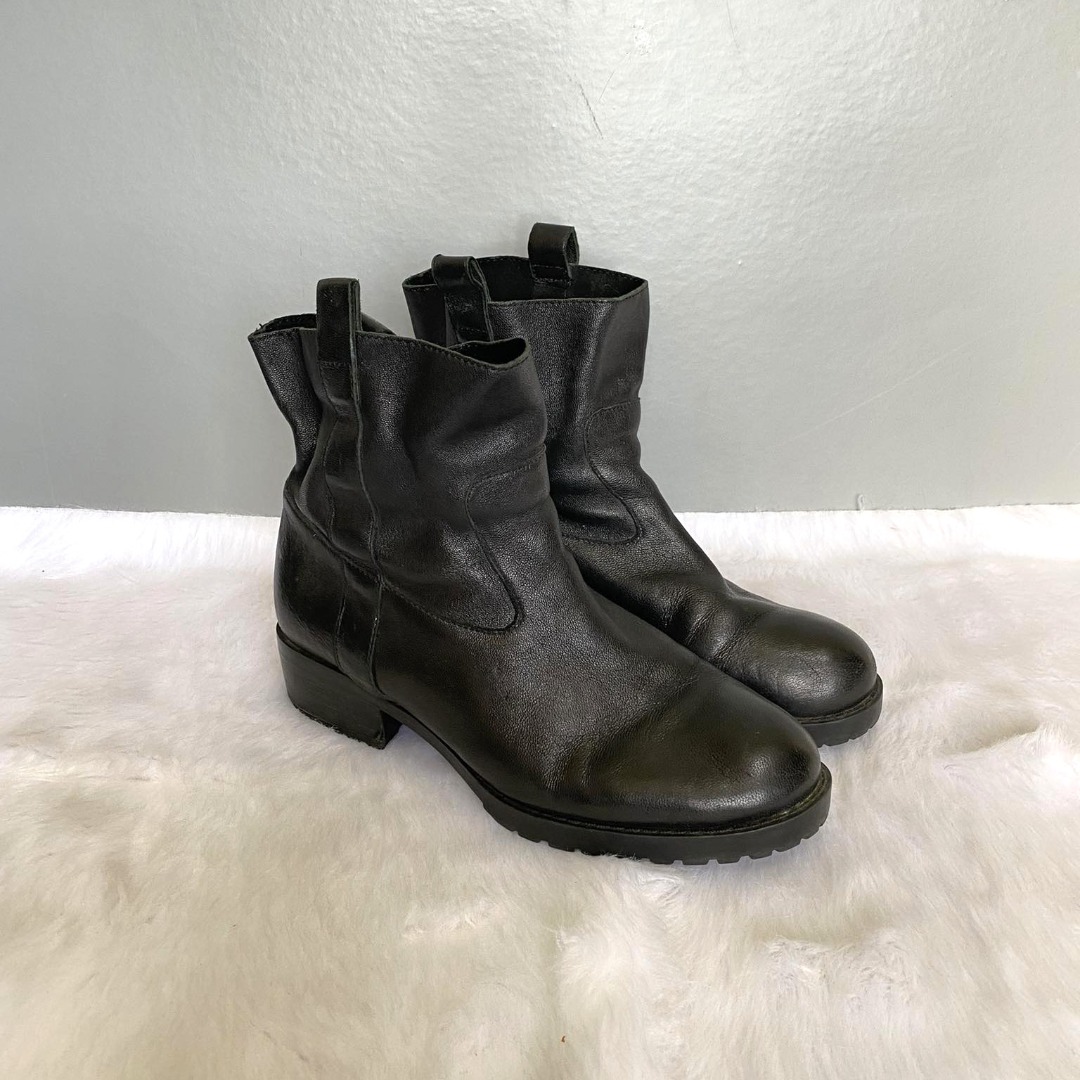 Staccato Black Leather Ankle Leather Boots on Carousell