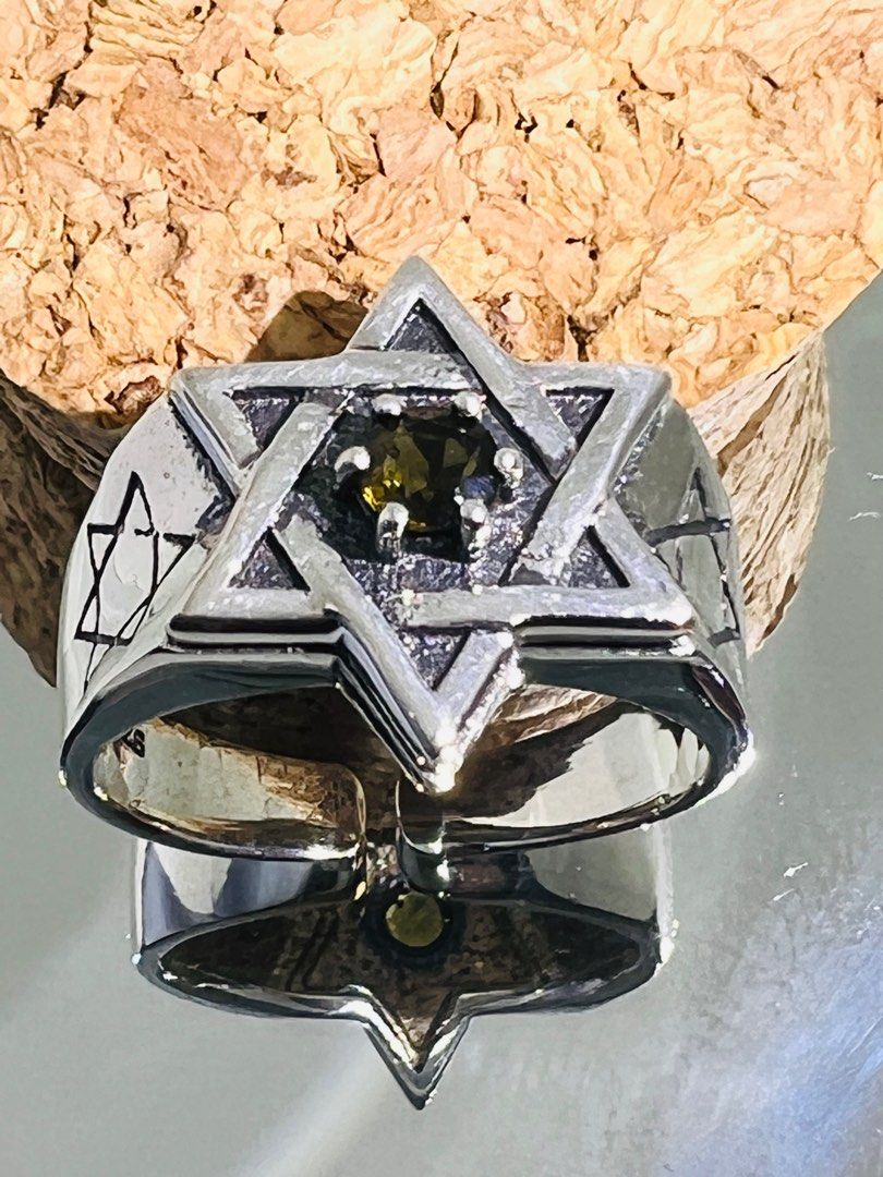 Gold top moldavite ring