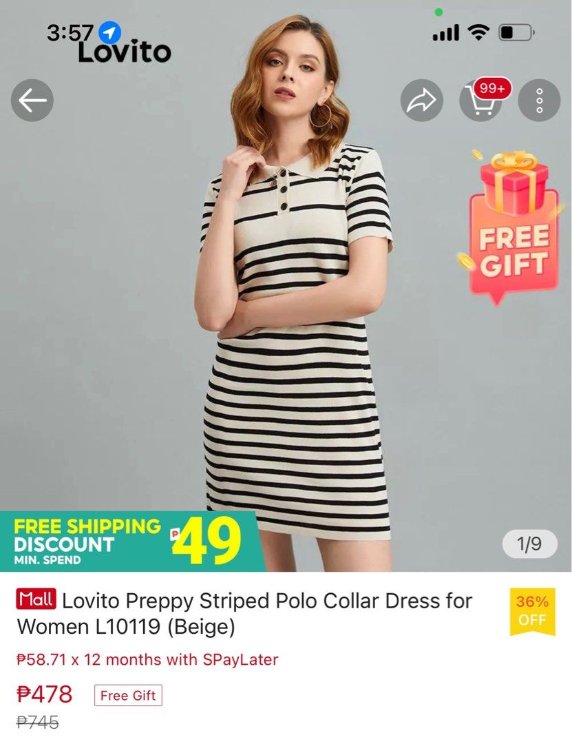 Stripe preppy dress (Category: Dresses) located in Tanay. Submitted by __muted (Listing ID 1236312679, Image 2). Description: Bought stored and never worn. .