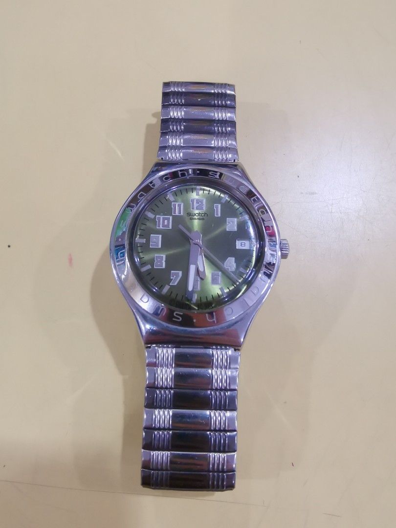 Swatch swiss irony stainless sales steel patented water resistant