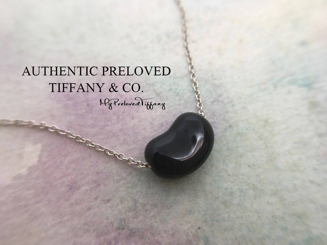 Tiffany black online bean necklace