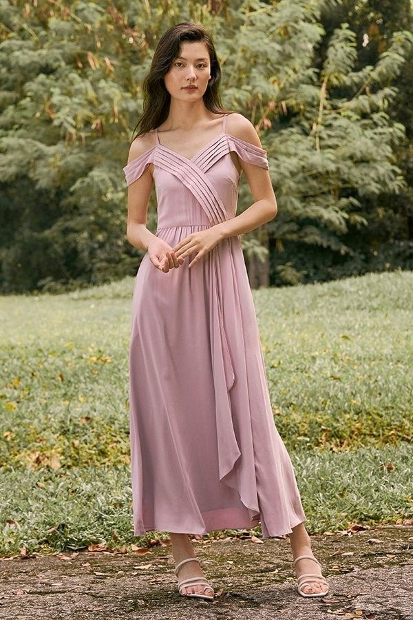 TCL Eva Maxi Bridesmaid Dress Lavender The Closet Lover Cold