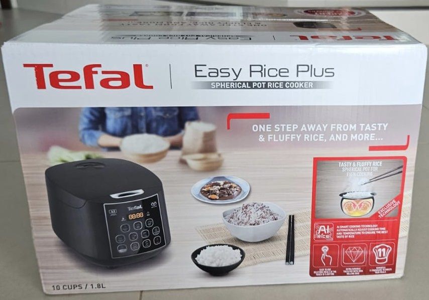 TEFAL RK736B EASY RICE PLUS SPHERICAL POT RICE COOKER 1.8L, TV & Home