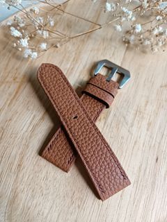 Hermes Togo 24mm Leather Strap Light Brown Bespoke Extra Long