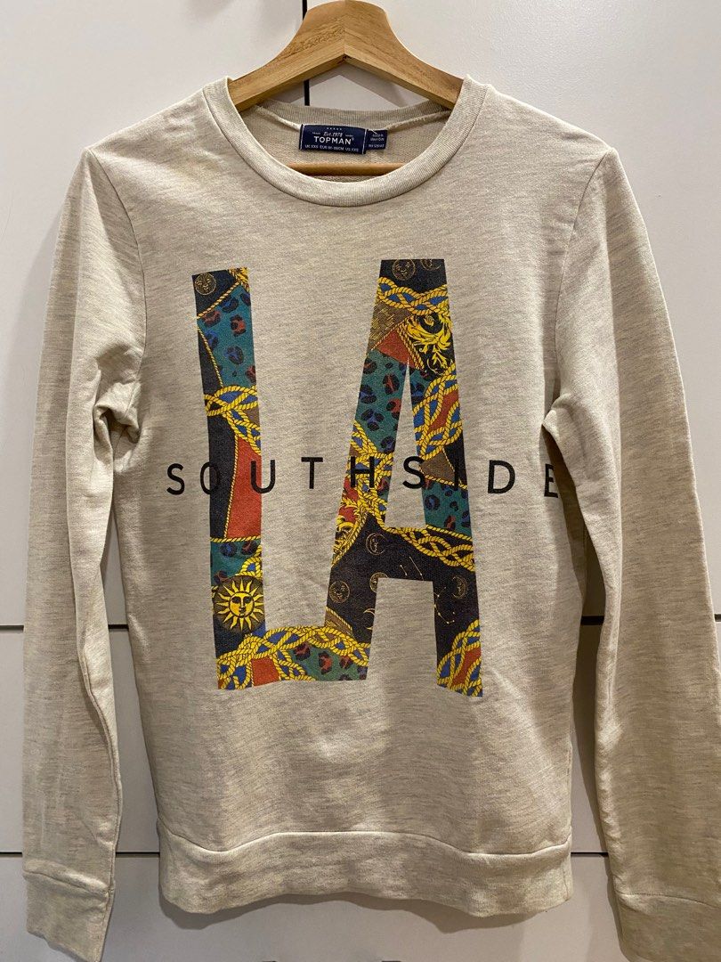TOPMAN Jumper Sweatshirt LA Southside Men s Fashion Tops