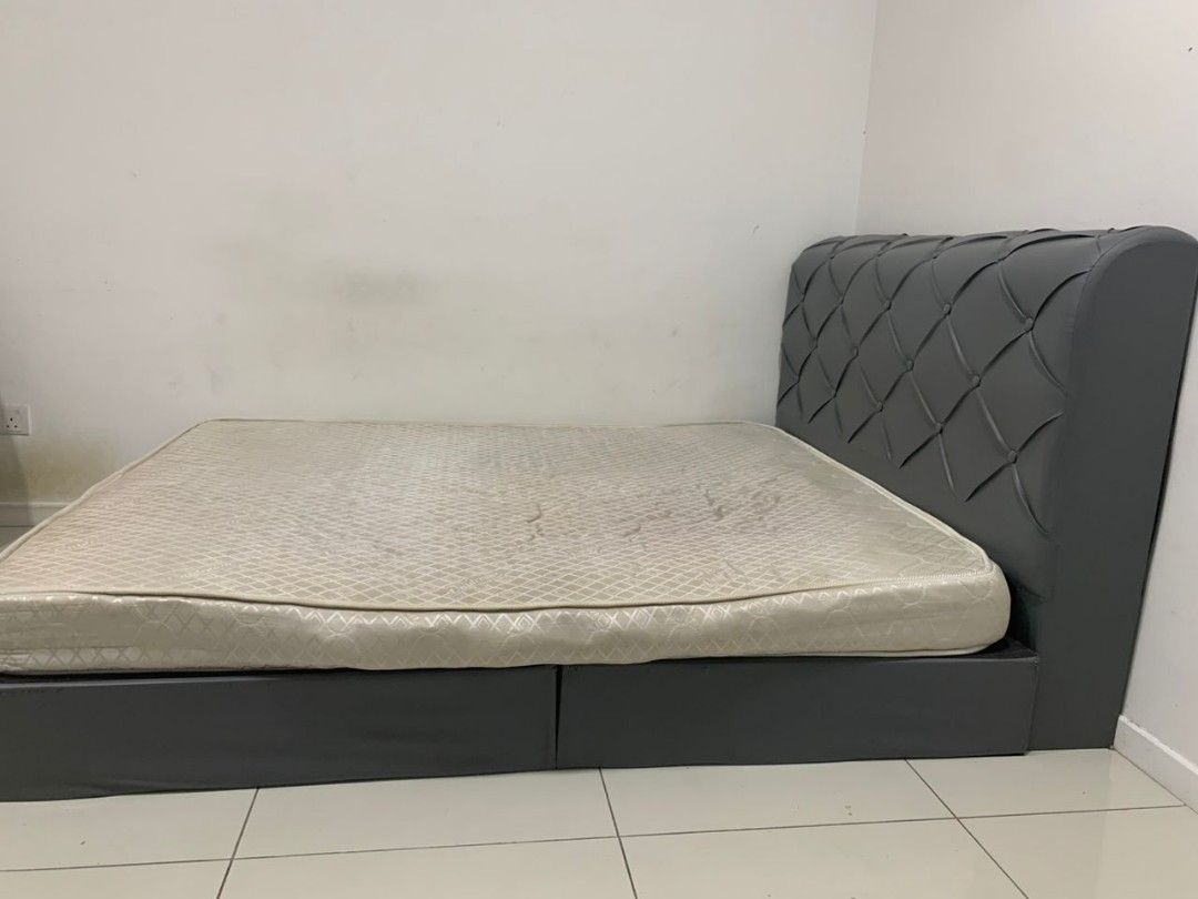 Used Matteress and fairly used bed frame, Furniture & Home Living