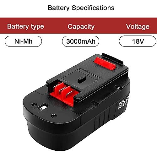 18 Volt Battery For Black and Decker HPB18 HPB18-OPE2 Firestorm 244760-00  FS18BX