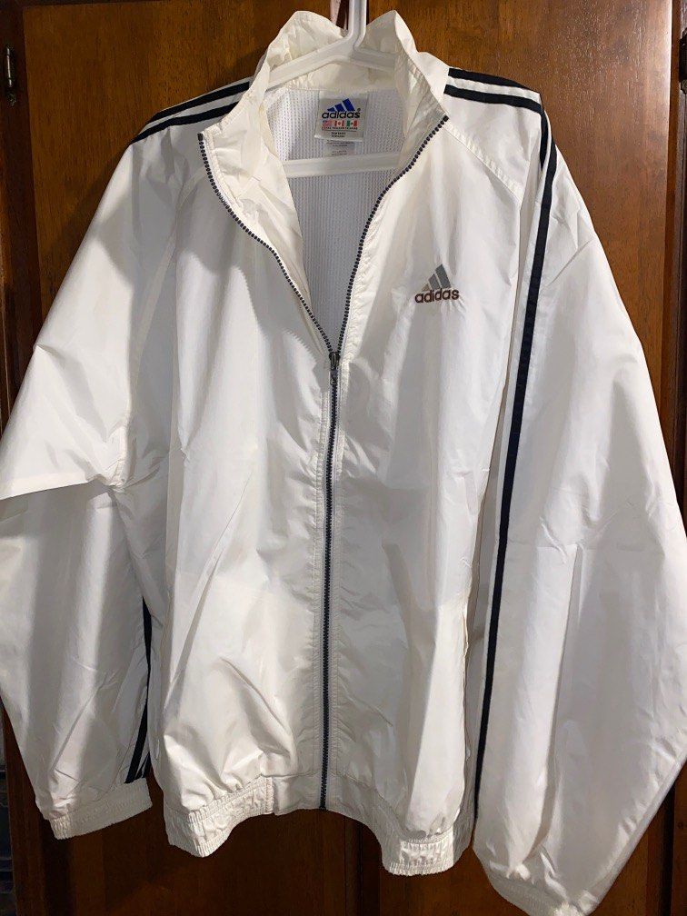 White adidas windbreaker online