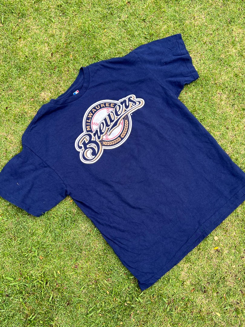 Vintage Milwaukee Brewers Shirt Mens XL Blue MLB Baseball Nike