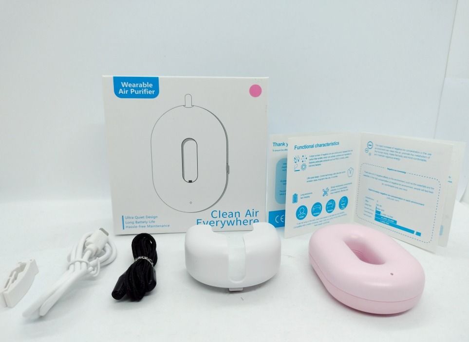 Wearable Air Purifier, Pink (Category: Sanitizers & Disinfectants) located in Quezon City. Submitted by mondy_mond (Listing ID 1236279733, Image 1). Description: Reason For Selling (RFS): Overstock This Wearable Air Purifier, Pink... *Can be worn around the neck or be hanged in car or bedroom *Helps protect against smoke, pollen, dust, etc. *With user guide, lanyard, USB cable, clip, case-holder *1x piece (pink color) on hand *Unused -- Opened bo
