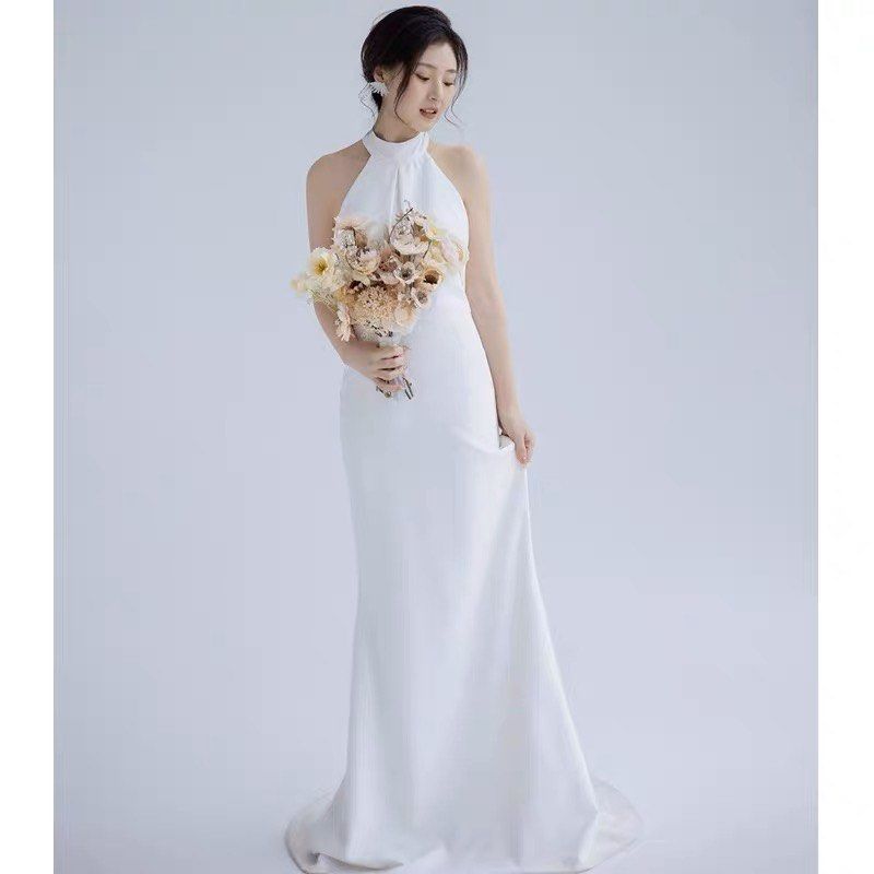 White halter wedding dress hotsell