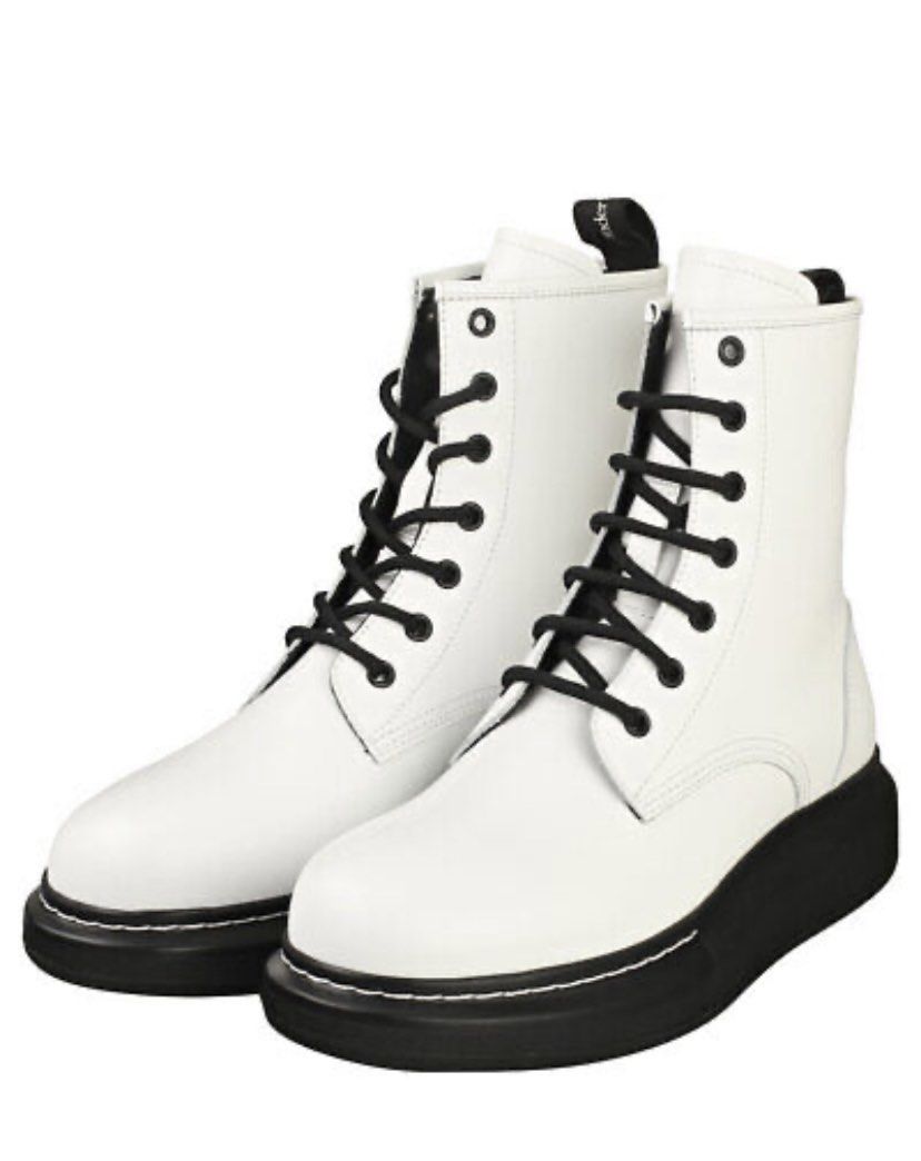White boots on sale lace up
