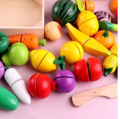 Fruit vegetables velcro cutting toy set store