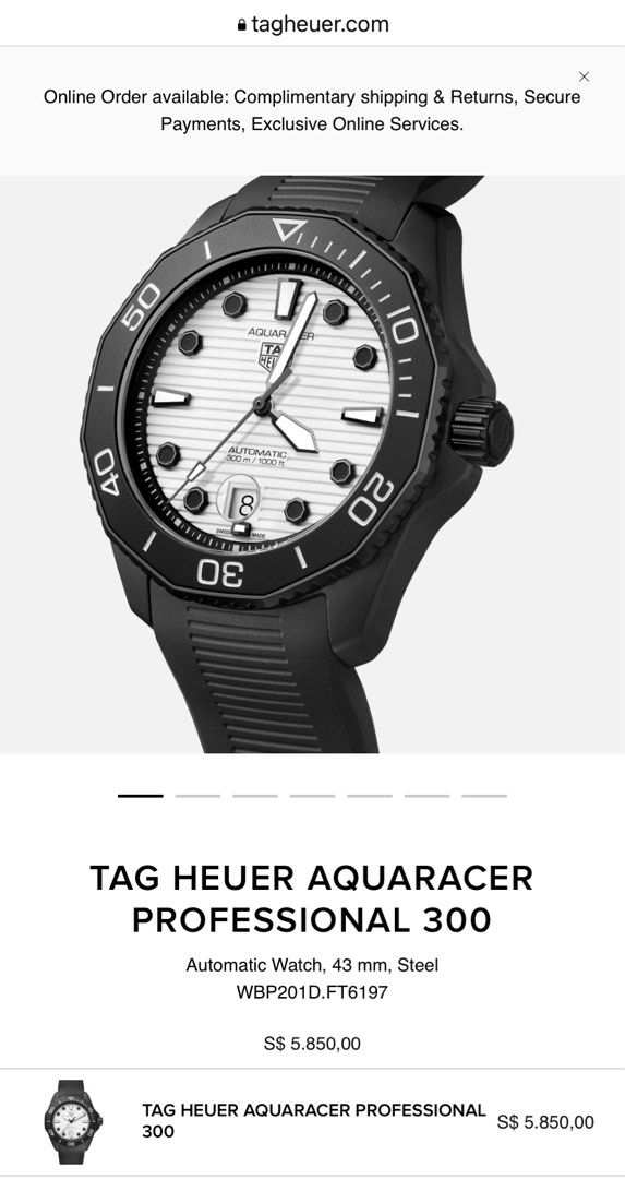 tag heuer aquaracer 43mm white