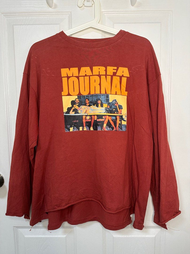 Red long sleeve sweatshirt top
