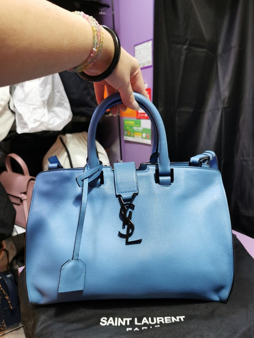 YSL SAINT LAURENT 394461 Logo Sky Blue