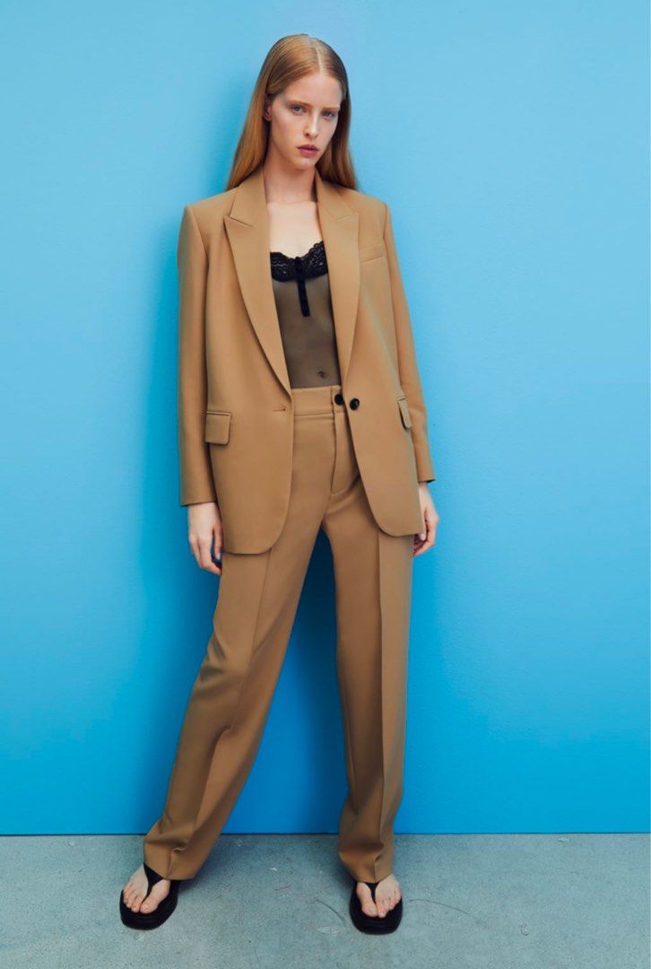 blazer camel zara