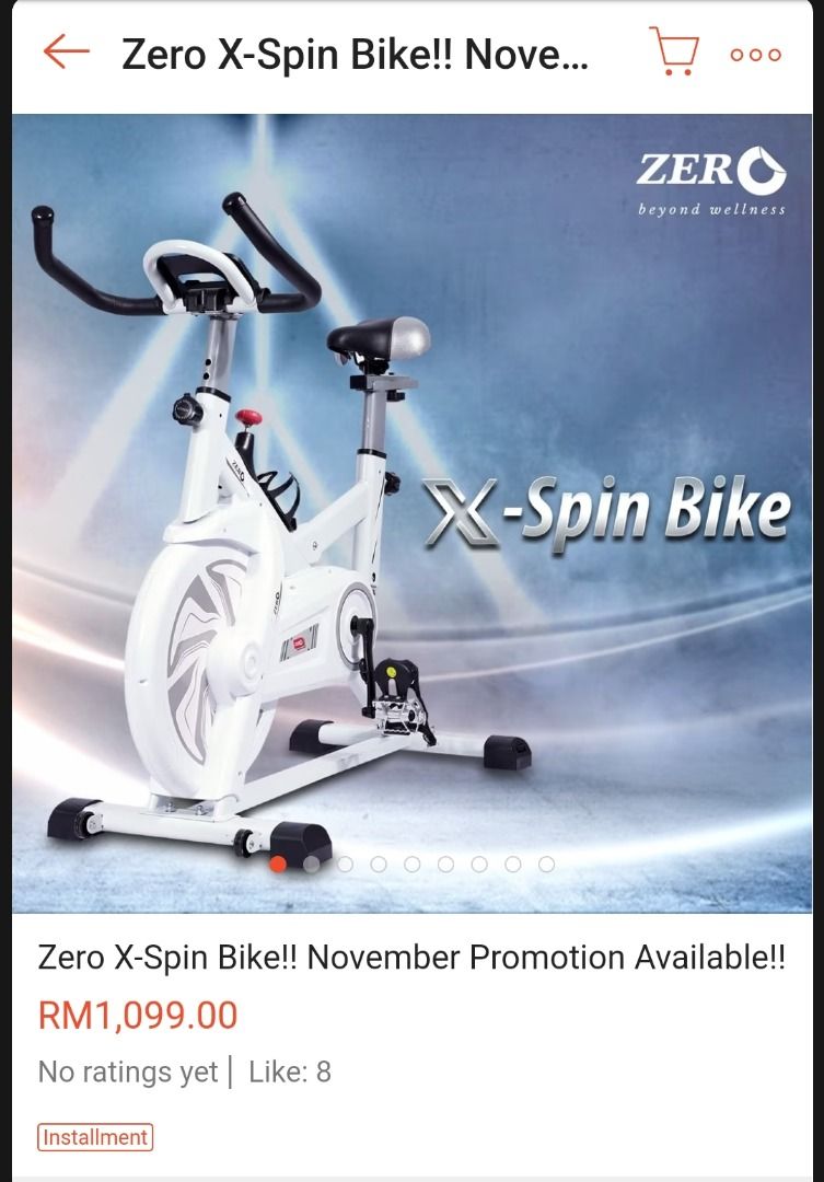 Zero x spin bike for sale