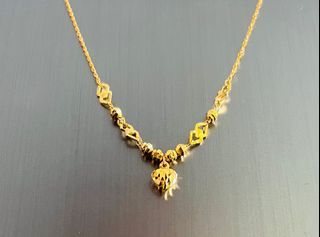 916 (22K) Gold Four Leaf Necklace with Pendant (T8387 T8662)