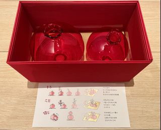 紅色圓形玻璃器皿禮盒，可當香氛瓶、花器 & 擺飾