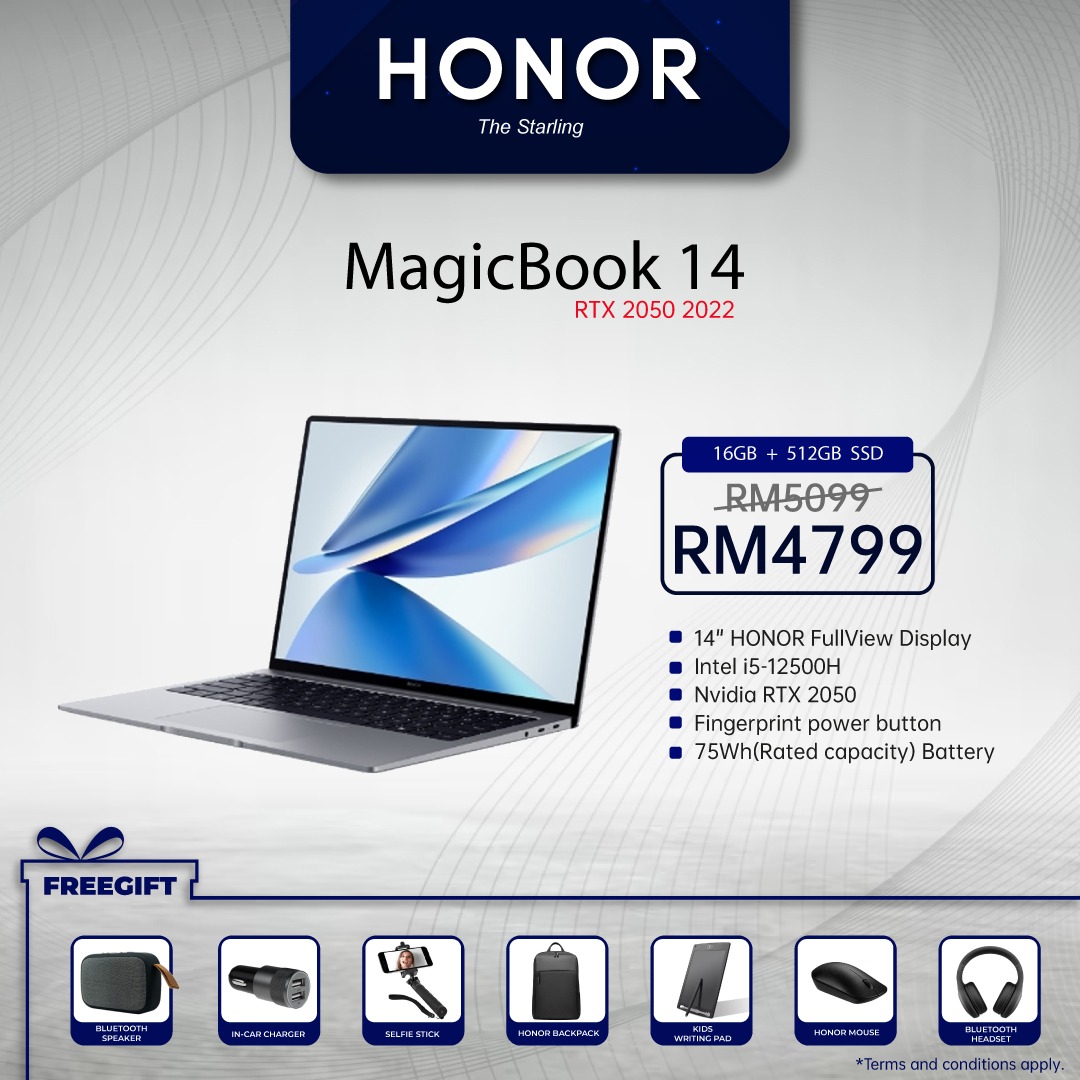 Honor MagicBook 14 With 14-Inch Display, 75Wh Battery Launched in Malaysia:  All Details
