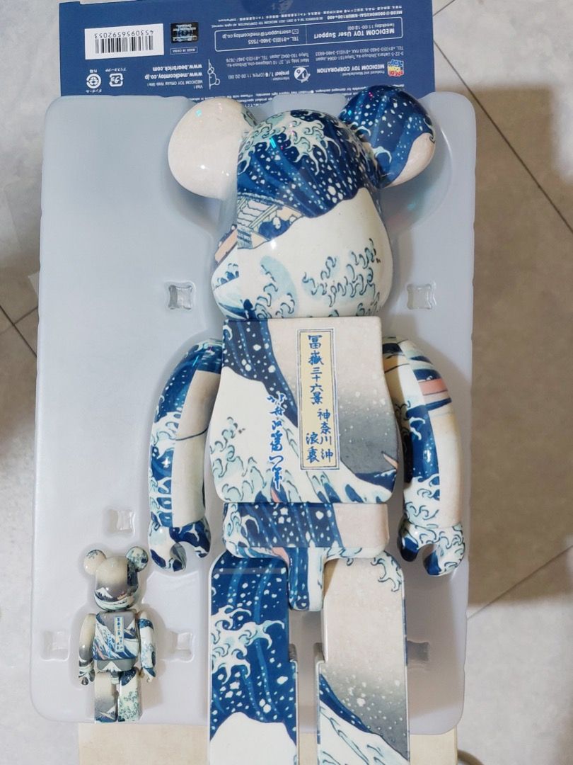 現貨] Bearbrick be@rbrick 神奈川沖浪里400%+ 100% The Great Wave of 