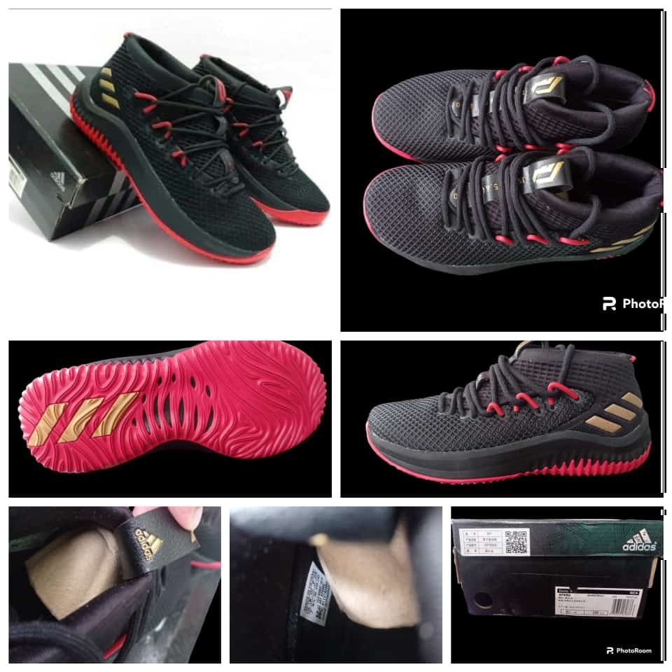 Adidas Dame 4 Black Red Gold Sepatu Sneakers Jalan Pria PREMIUM