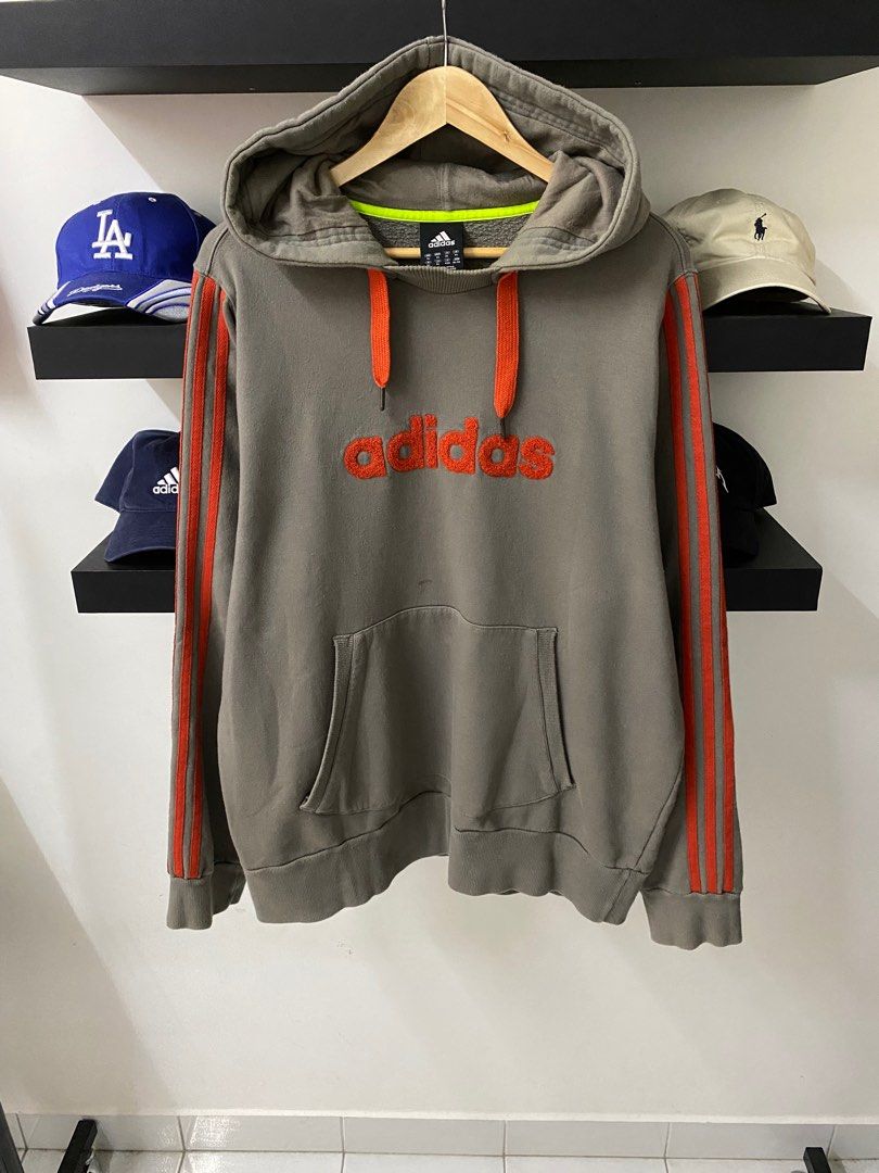 Grey and orange adidas hoodie hot sale