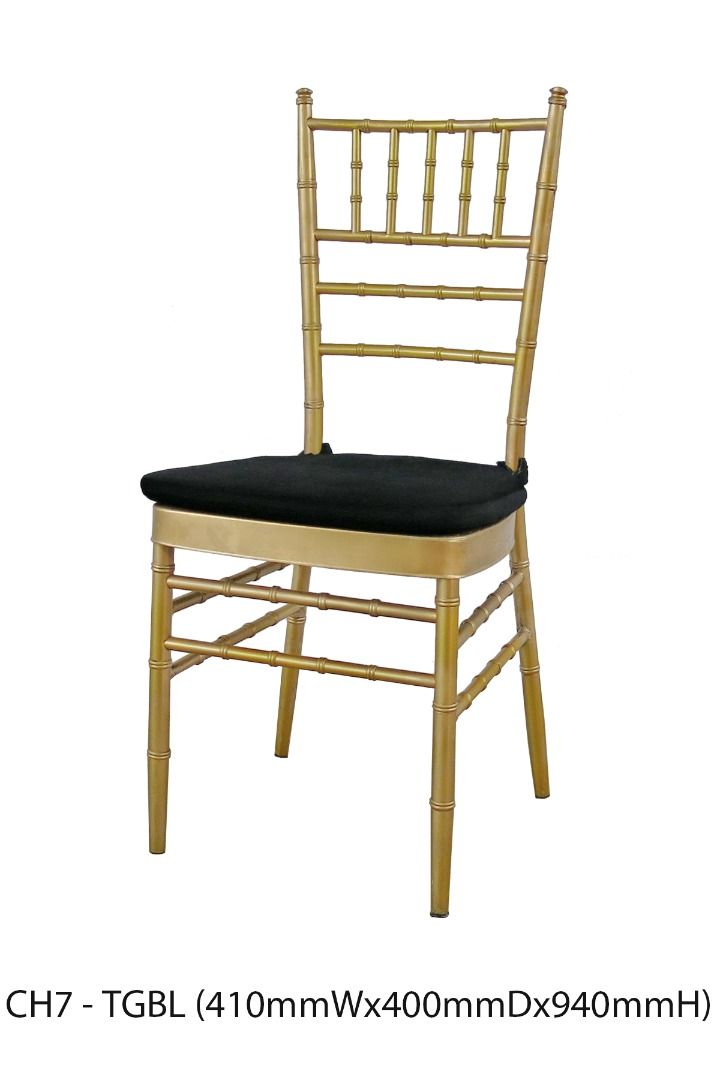ASIS GOLD TIFFANY CHAIR WITH VARIOUS COLOURS SEAT CUSHION, Furniture